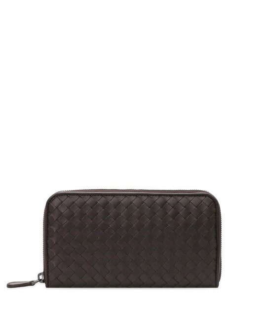 Intrecciato Leather Zip Around Wallet (114076V001N)