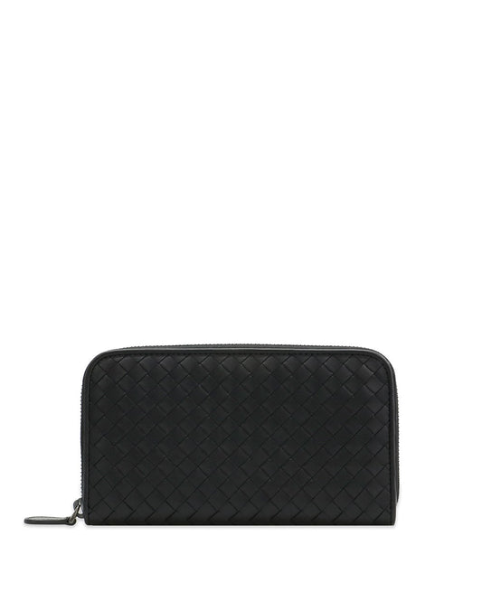 Intrecciato Leather Zip-around Wallet (114076V4651)