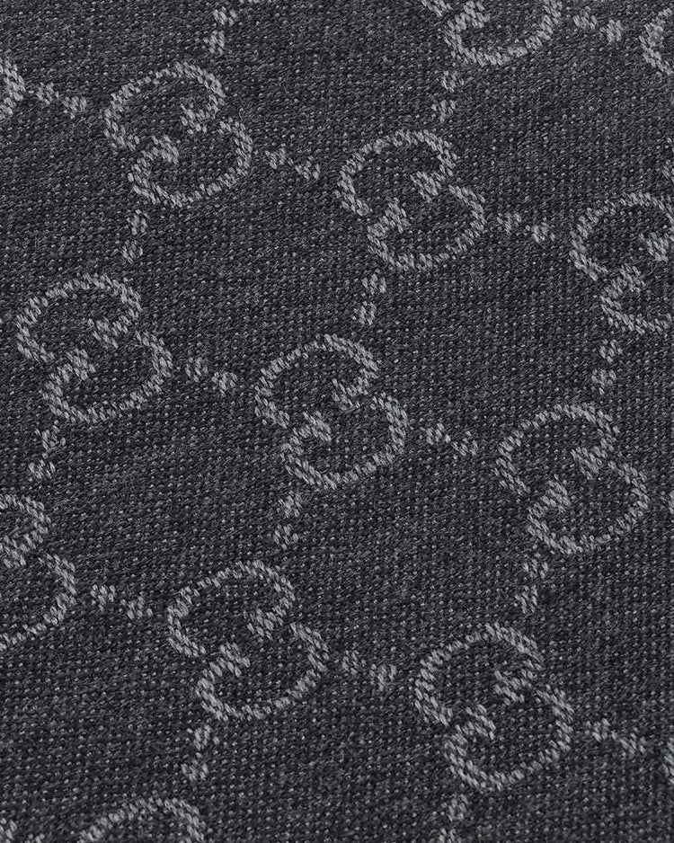 GG提花圖案針織羊毛圍巾