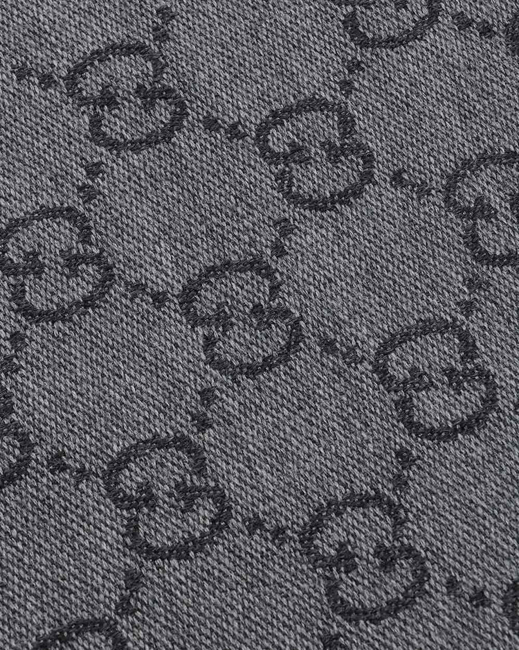 GG提花圖案針織羊毛圍巾