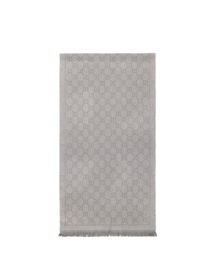 GG提花圖案針織羊毛圍巾