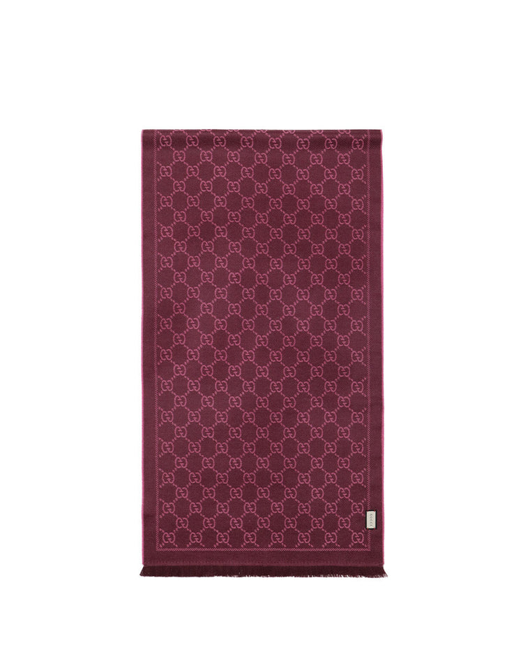 GG提花圖案針織羊毛圍巾
