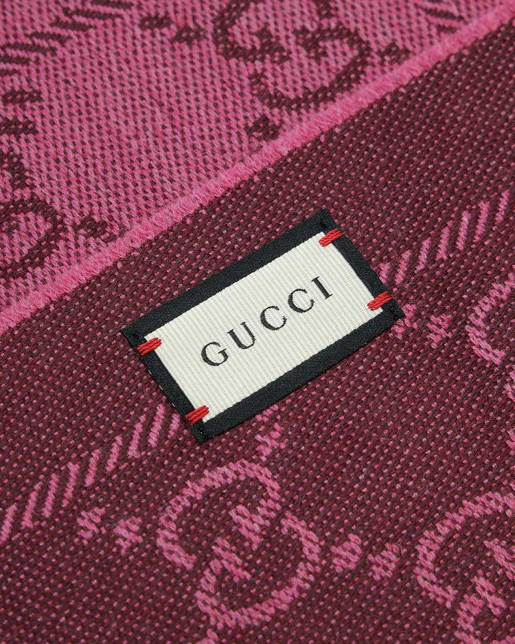 GG提花圖案針織羊毛圍巾