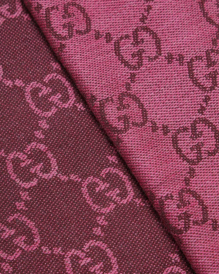 GG提花圖案針織羊毛圍巾