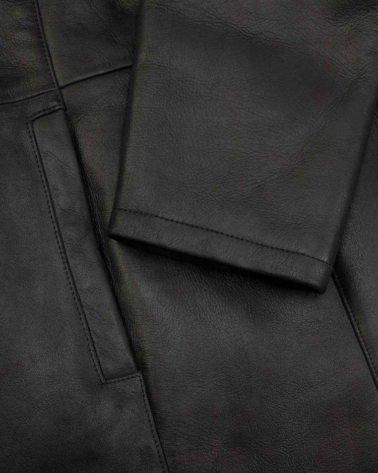 Mid-Length Leather Jacket