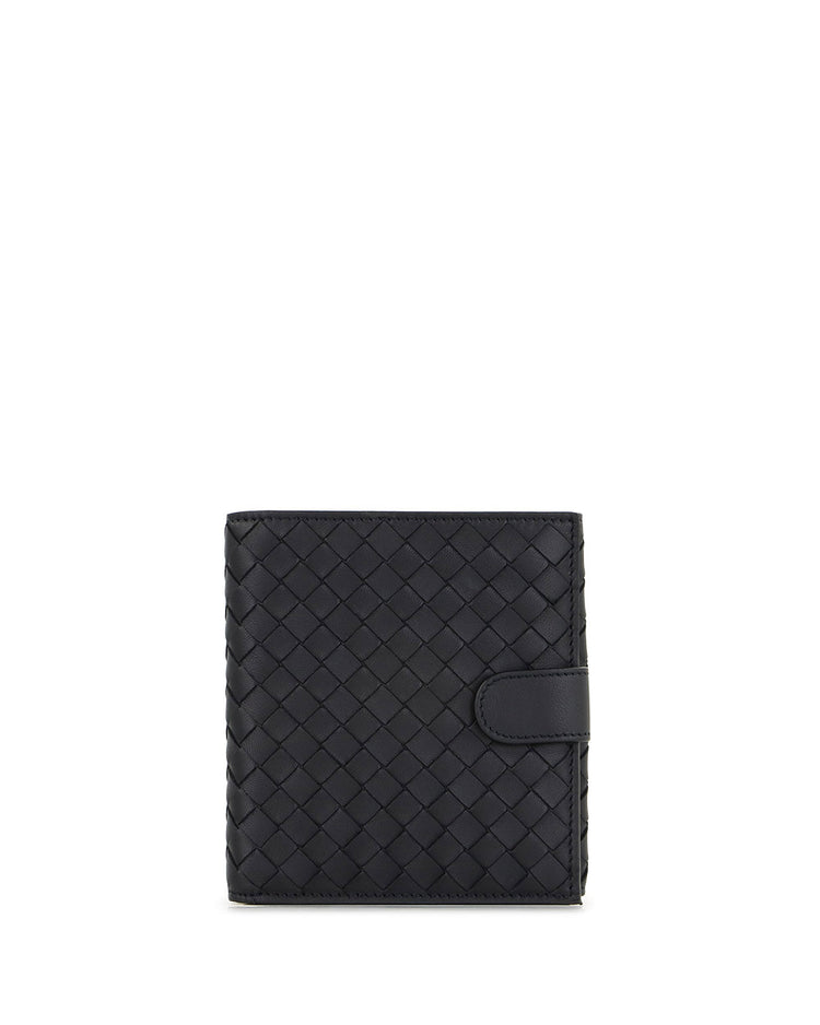 Woven Leather Short Wallet