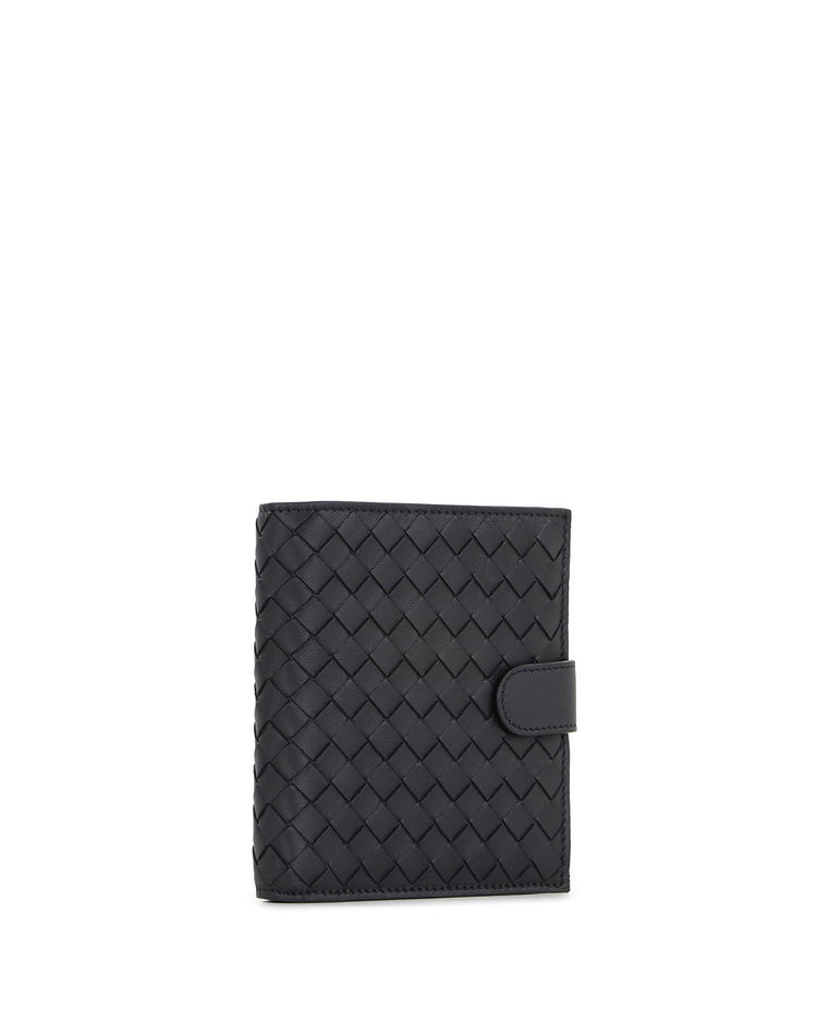 Woven Leather Short Wallet