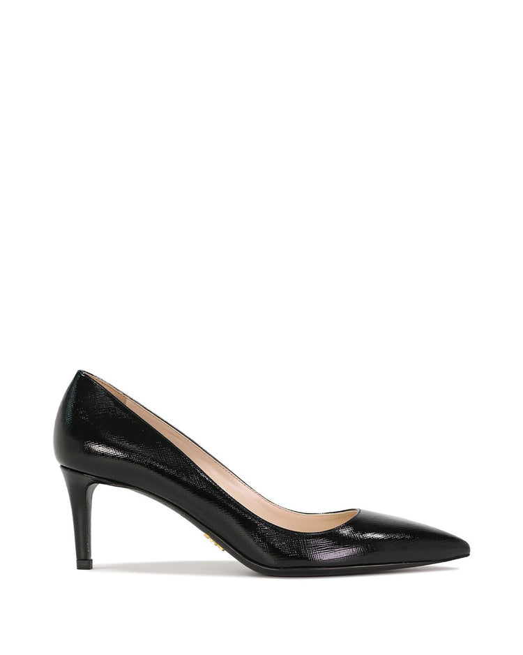 Saffiano Textured Patent Leather Pumps