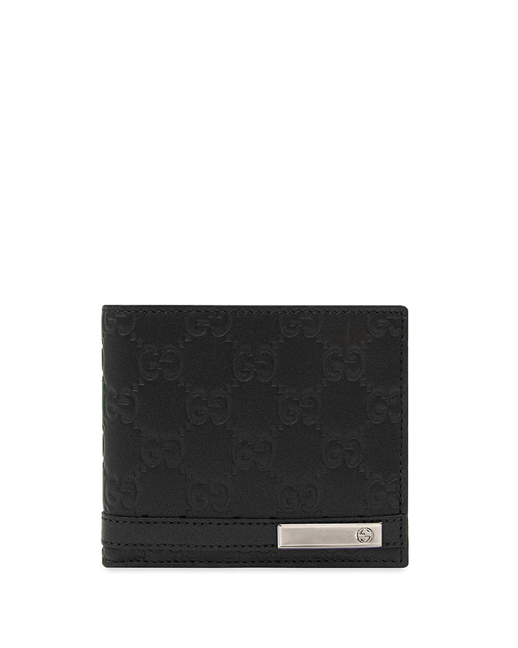Double G Embossed Cowhide Short Wallet