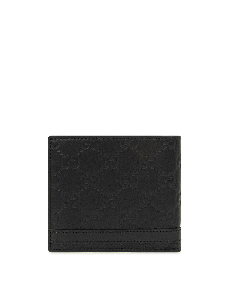 Double G Embossed Cowhide Short Wallet