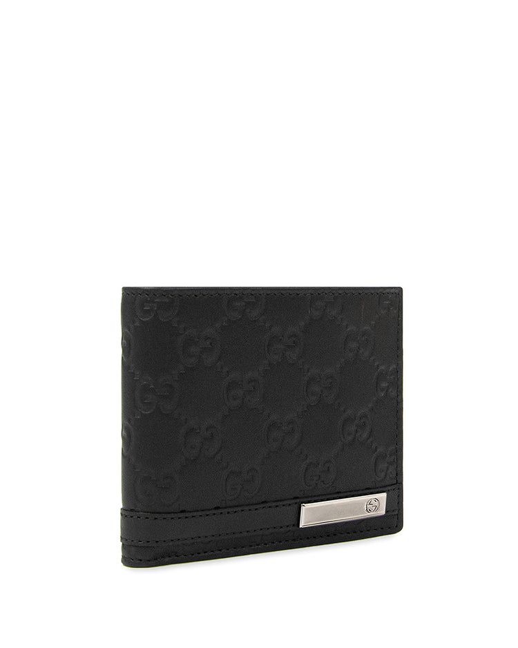 Double G Embossed Cowhide Short Wallet