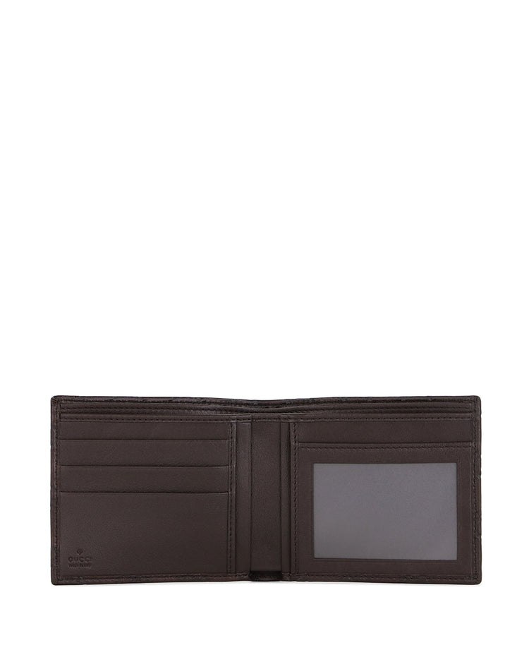 Double G Embossed Cowhide Short Wallet