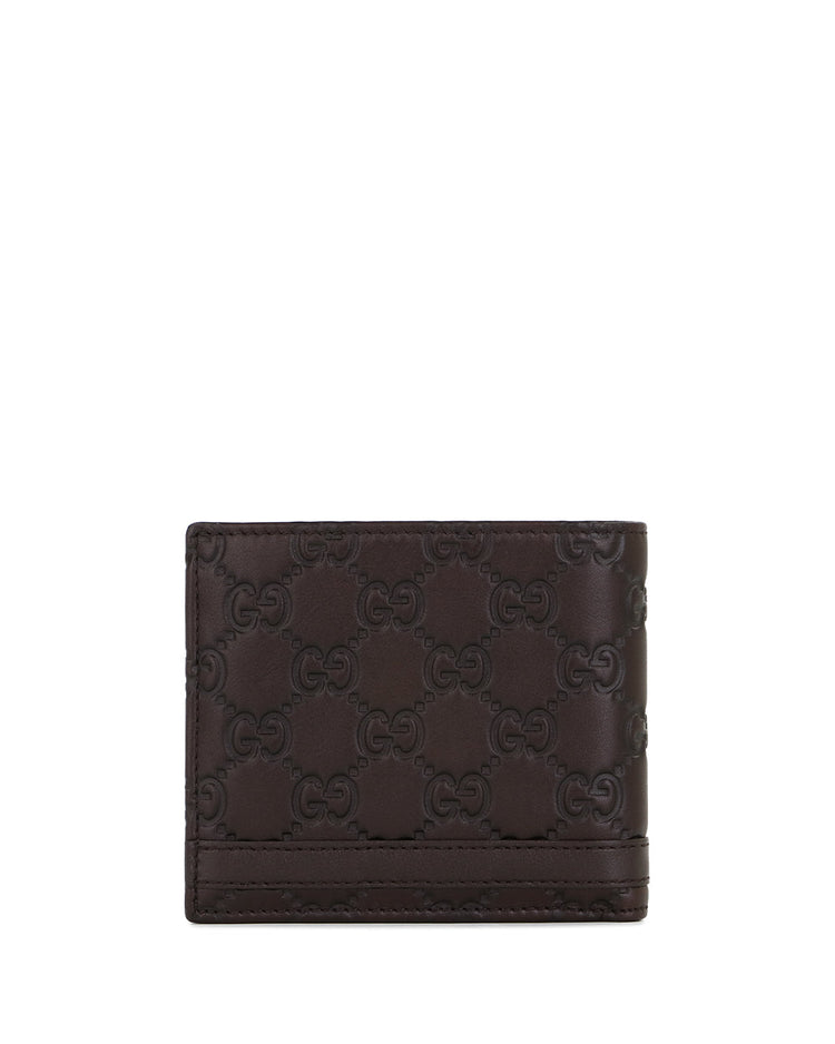 Double G Embossed Cowhide Short Wallet