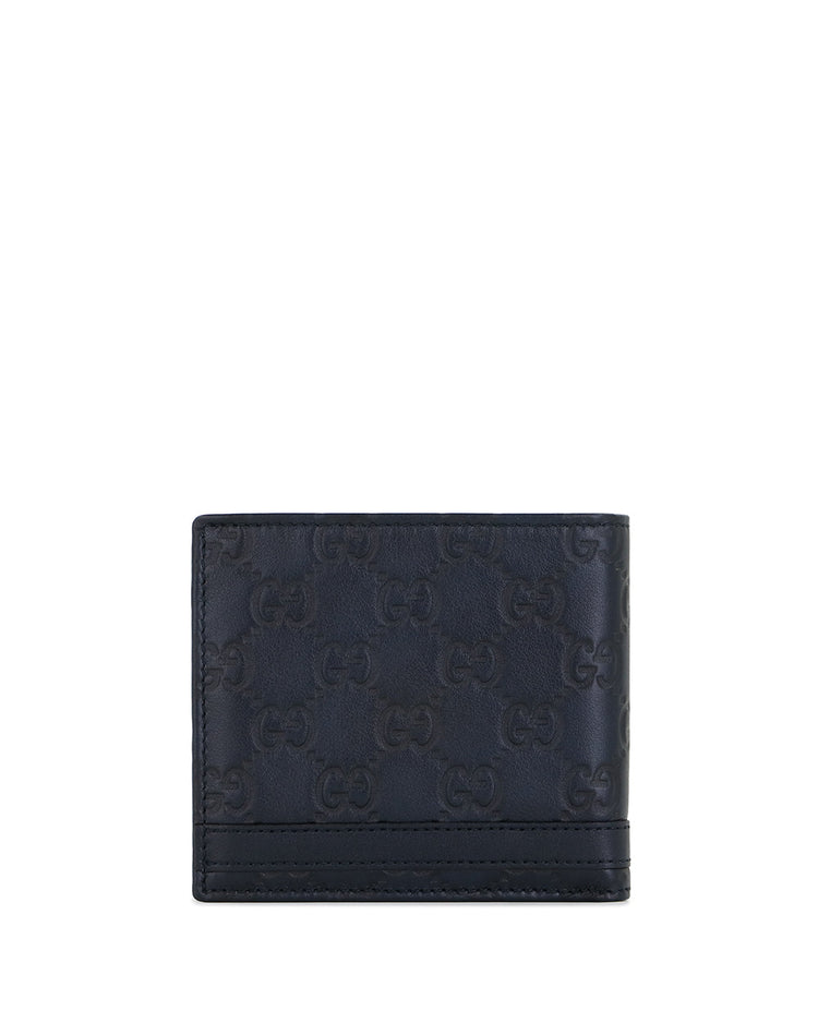 Double G Embossed Cowhide Short Wallet