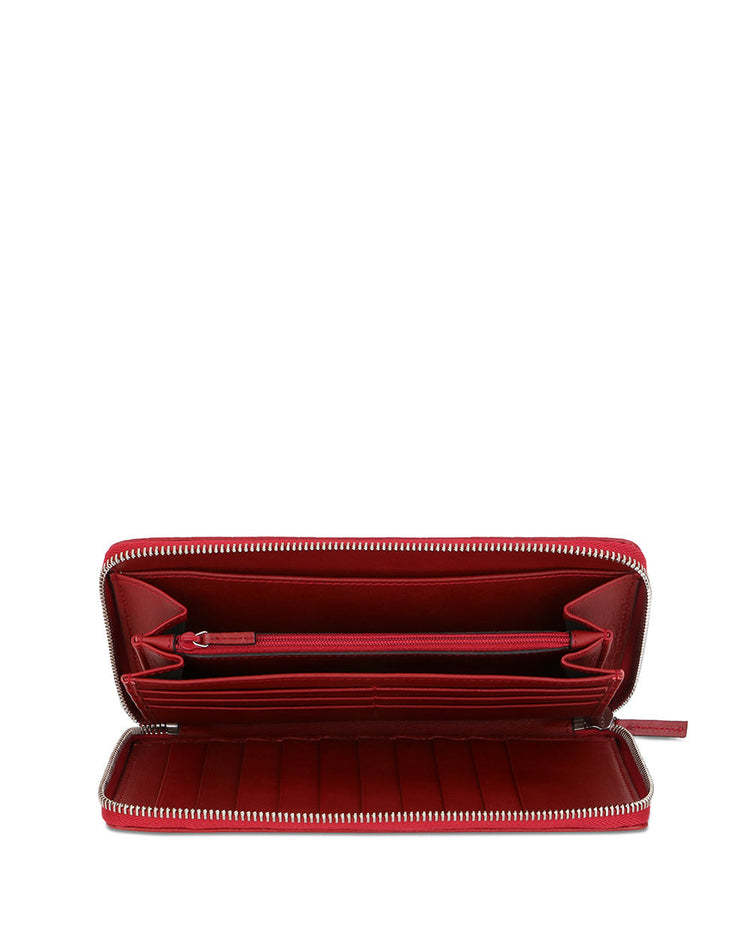 Embossed Zip Around Long Wallet