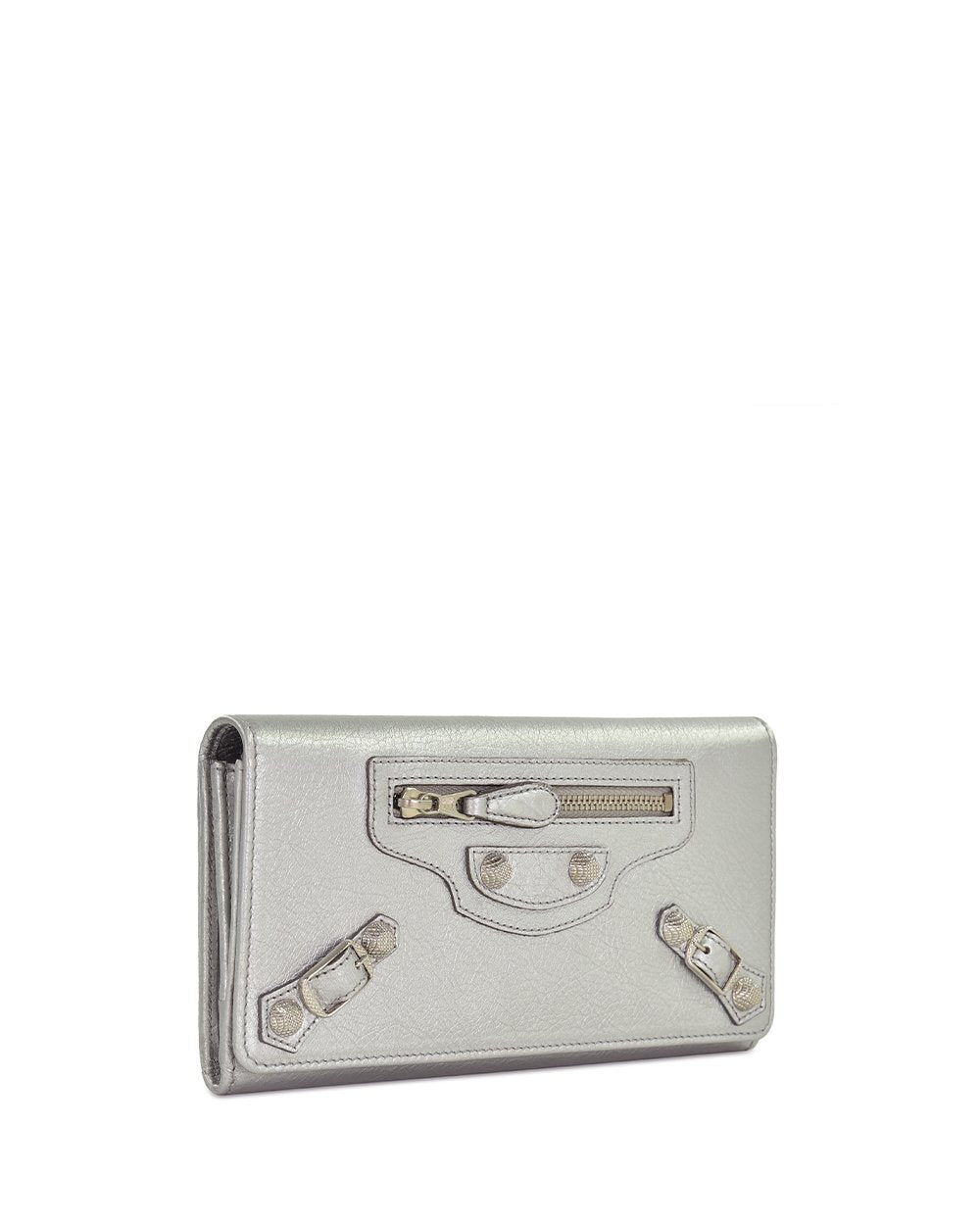 Button Lamb Leather Long Wallet - ISSI Outlet