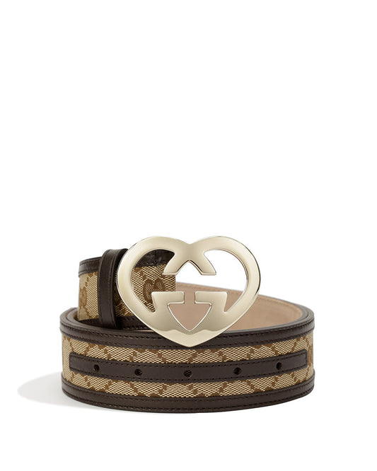 Golden Heart Plate Buckle Woven Belt