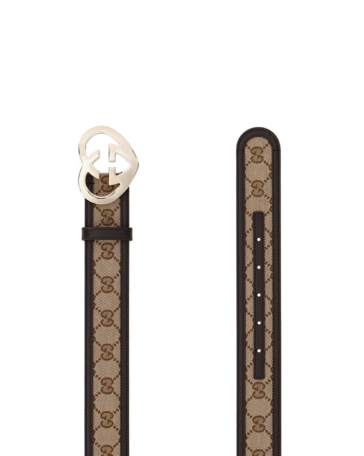 Golden Heart Plate Buckle Woven Belt