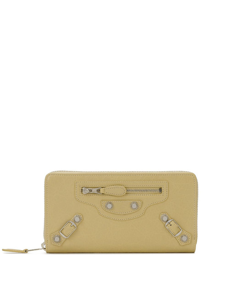 Button Lamb Leather Long Wallet - ISSI Outlet