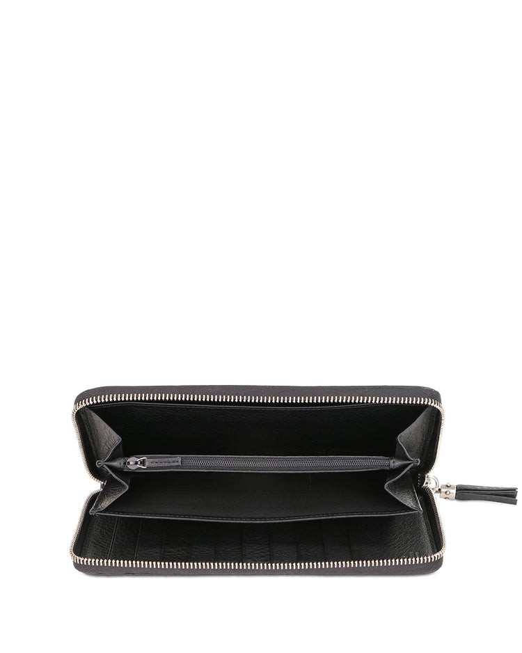 Double G Studded Zip Around Long Wallet