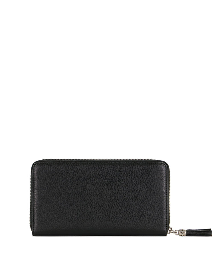 Double G Studded Zip Around Long Wallet