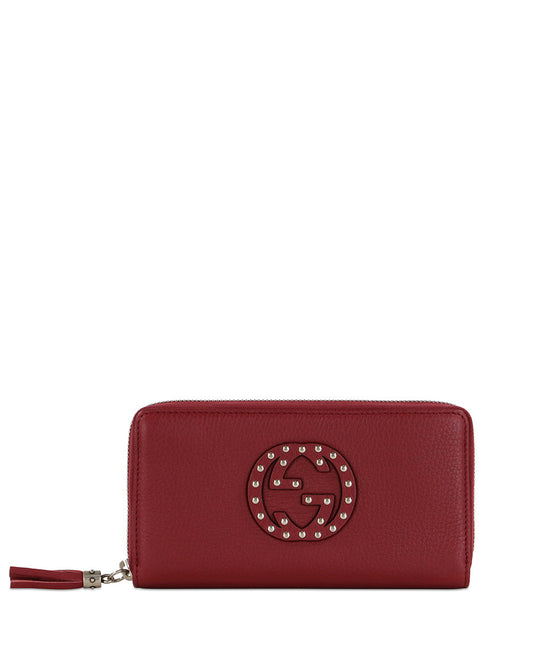 Soho Double G Studded Zip Around Long Wallet