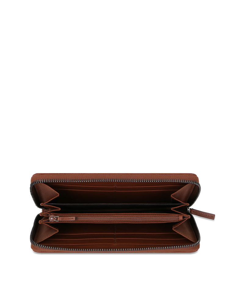 Ribbon G-LOGO Embossed Leather Zip Long Wallet