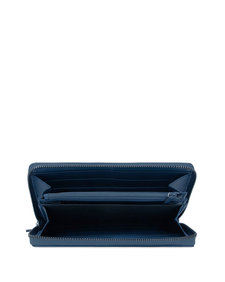 Ribbon G-LOGO Embossed Leather Zip Long Wallet