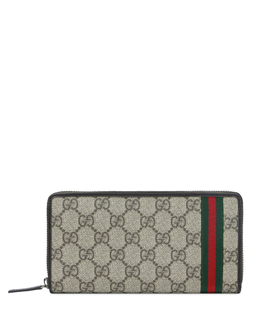 Double G Printed Zipper Long Wallet