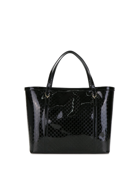 雙 G 陰影印花漆皮手提包