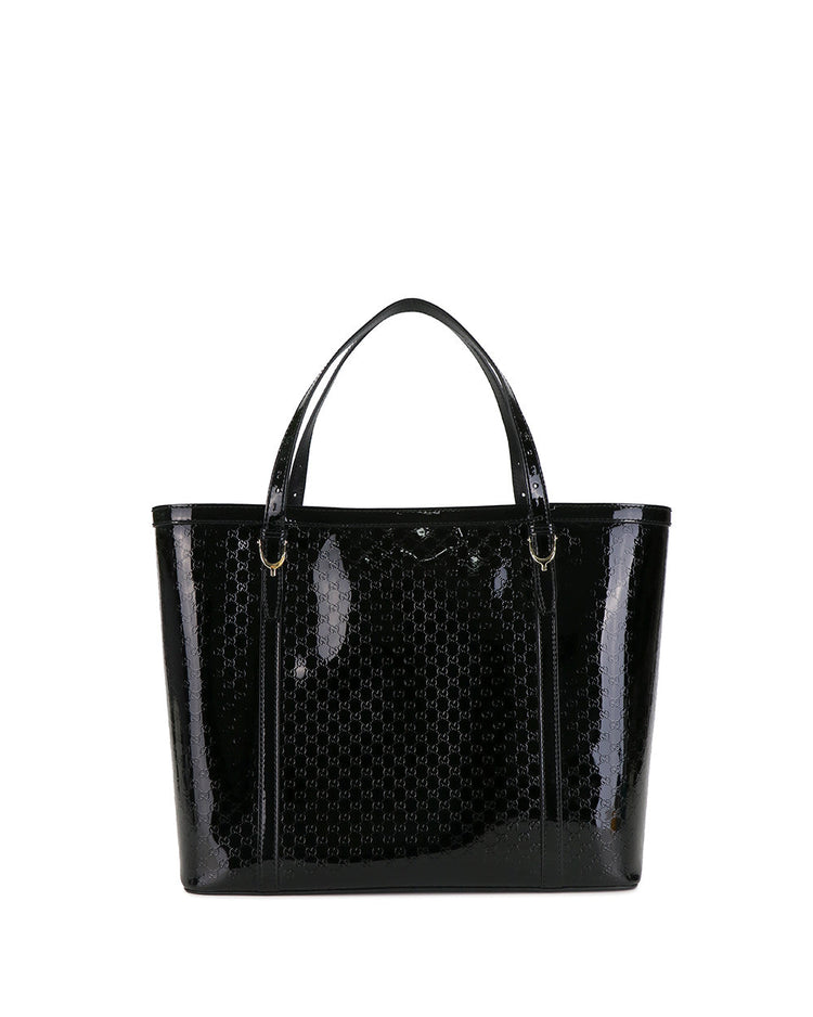 雙 G 陰影印花漆皮手提包
