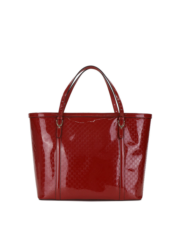 雙 G 陰影印花漆皮手提包