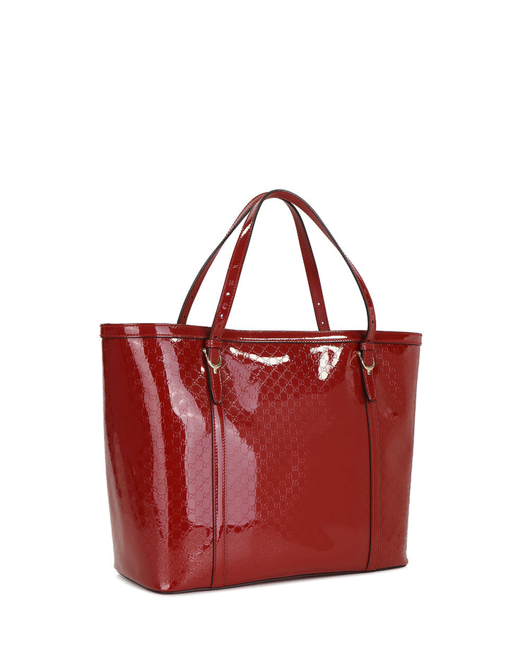 雙 G 陰影印花漆皮手提包