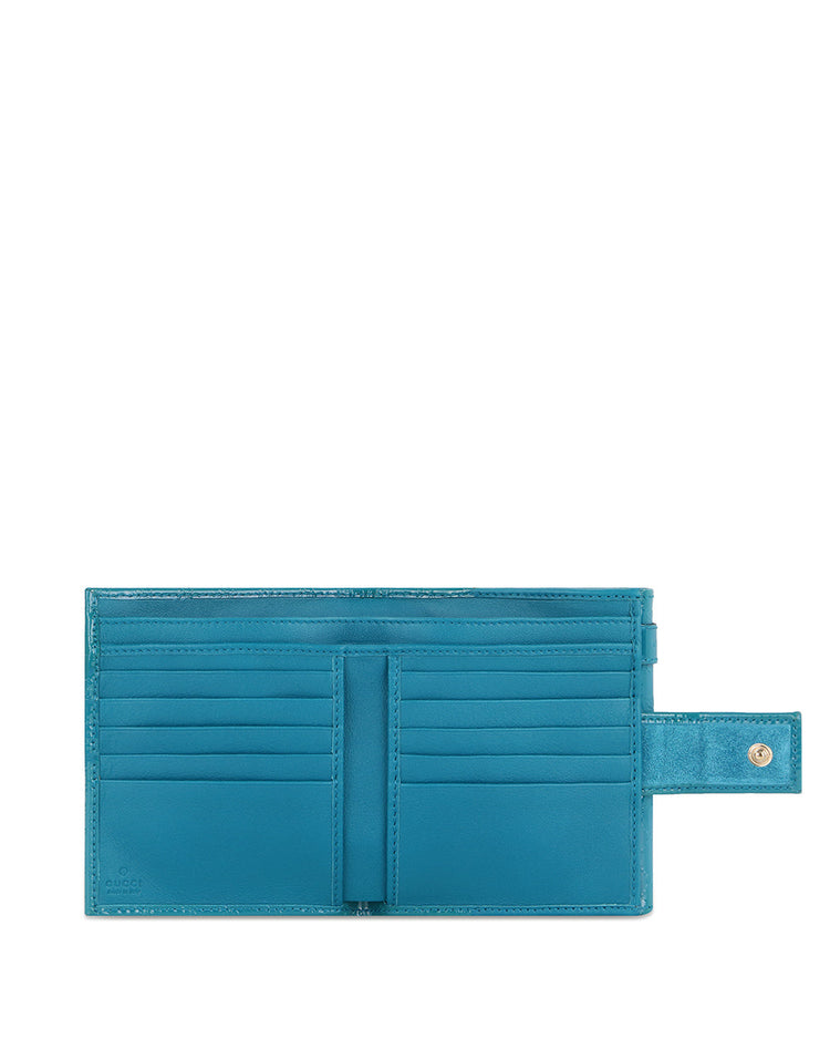Double G Patent Leather Short Fold Wallet