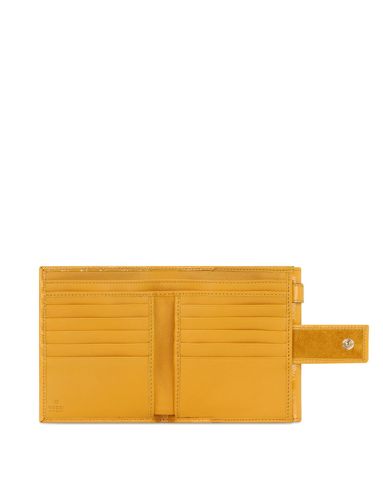 Double G Patent Leather Short Fold Wallet