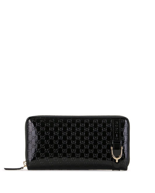 Patent Leather Zip Around Long Wallet