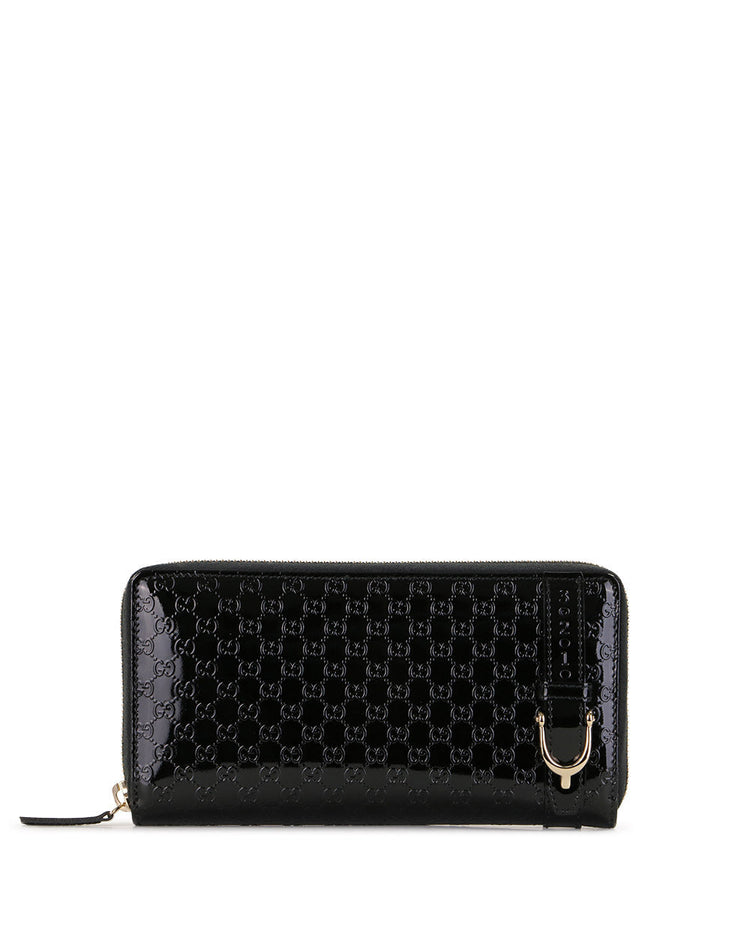 Patent Leather Zip Around Long Wallet