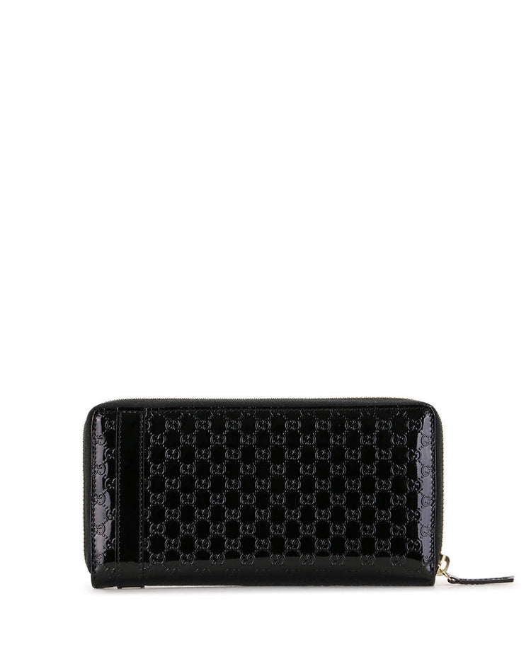 Patent Leather Zip Around Long Wallet