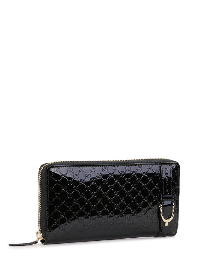 Patent Leather Zip Around Long Wallet