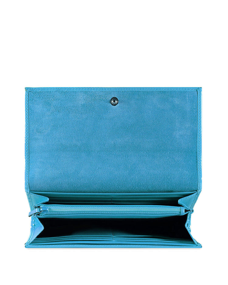 Patent Leather Zip Around Long Wallet