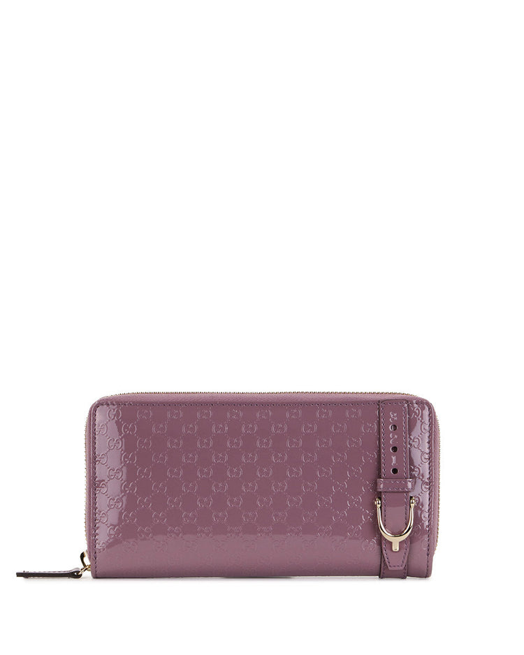 Patent Leather Zip Around Long Wallet