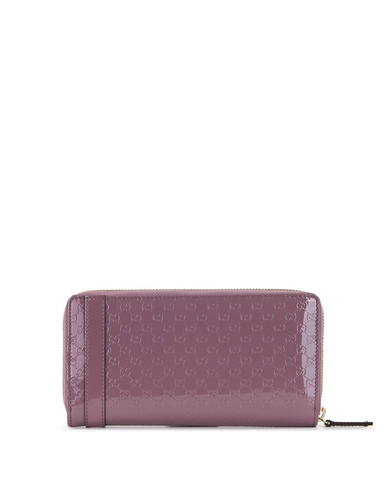 Patent Leather Zip Around Long Wallet