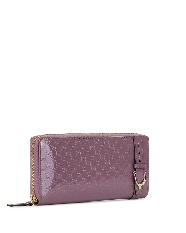 Patent Leather Zip Around Long Wallet