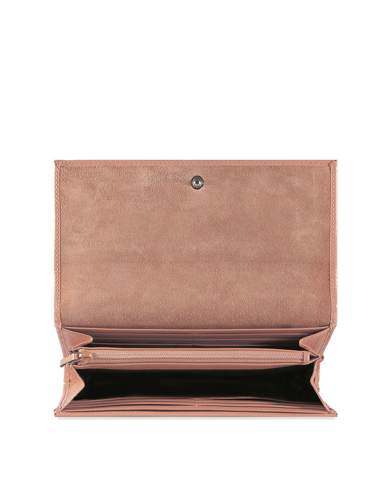 Patent Leather Zip Around Long Wallet