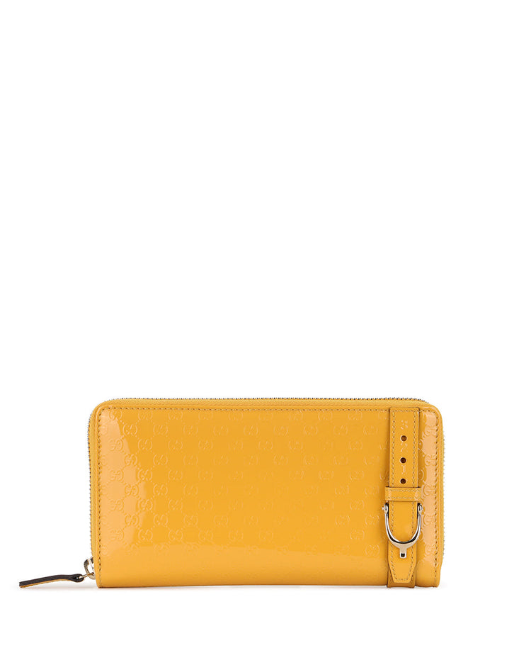 Patent Leather Zip Around Long Wallet
