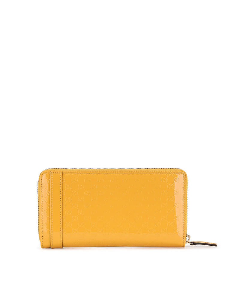 Patent Leather Zip Around Long Wallet