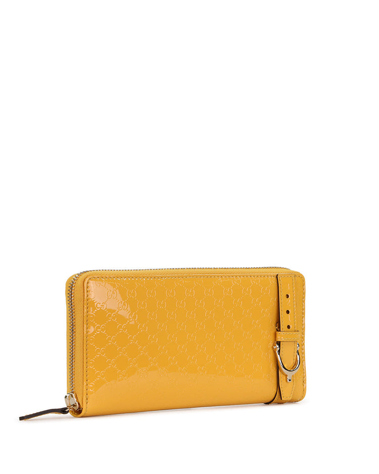 Patent Leather Zip Around Long Wallet