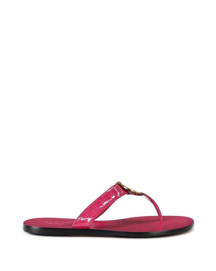 Gucci GG Microguccissima Patent Leather Sandals