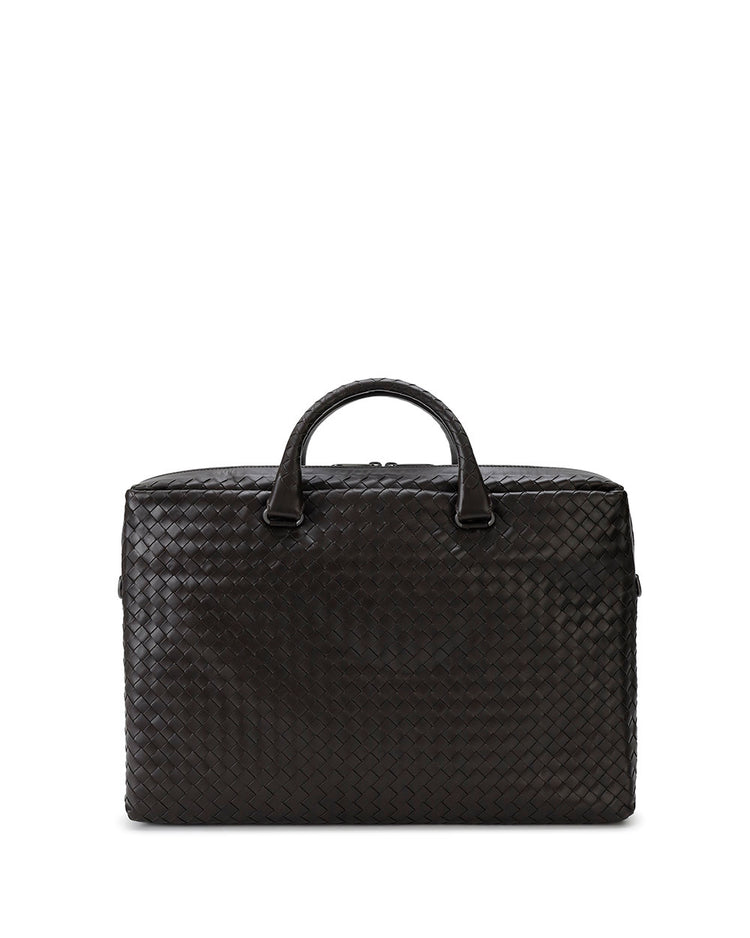 Woven leather briefcase