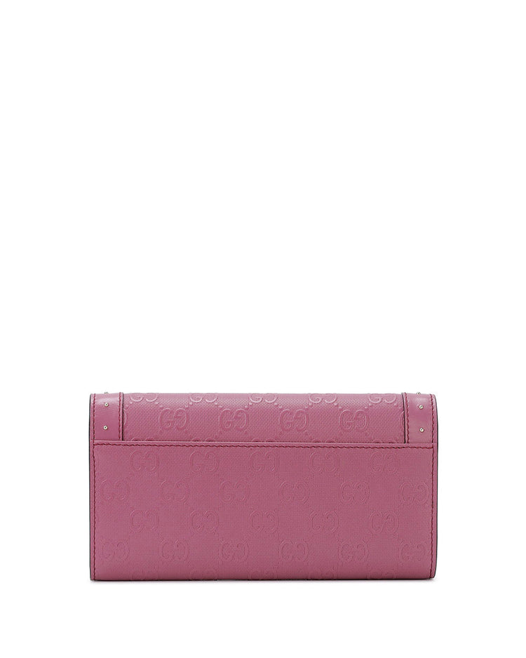 Double G Leather Studded Long Wallet Wallet